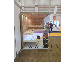SAUNA KING finnszauna hemlockból, két üvegoldallal, 225x160cm (0. sz)