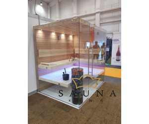 SAUNA KING finnszauna hemlockból, két üvegoldallal, 225x160cm (0. sz)