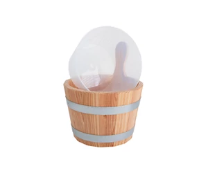 Műanyag szaunadézsa betét az 5L-es vörösfenyő dézsához, tejüveg