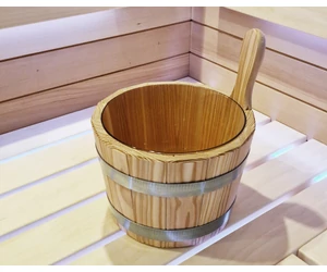 Szauna dézsa vörösfenyőből, natúr, választható műanyag betéttel, 5L (betét nélkül)