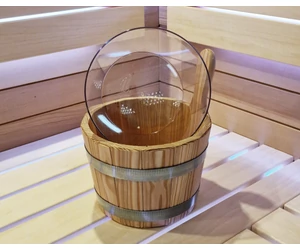 Szauna dézsa vörösfenyőből, natúr, választható műanyag betéttel, 5L (betét nélkül)