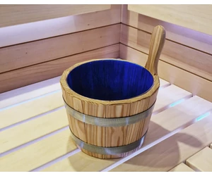 Szauna dézsa vörösfenyőből, natúr, választható műanyag betéttel, 5L (betét nélkül)