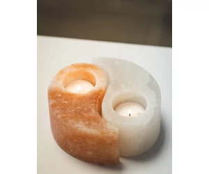 Himalájai kristálysó Yin-Yang mécsestartó, 2 részes