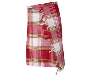 Hamam vagy szauna törölköző Karo, vörös és fehér kockás