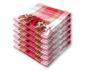 Hamam vagy szauna törölköző Karo, vörös és fehér kockás