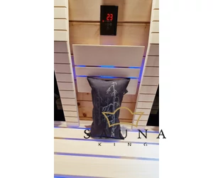 Pikkupuoti Szaunapárna 100% vászonból, szürke, fa mintával