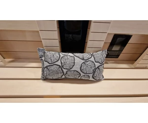 JOKIPIIN prémium szett: szauna párna, szauna fekvőlepedő, szauna ülőlepedő, szürke, farönk mintával