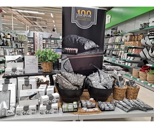 JOKIPIIN prémium szett: szauna párna, szauna fekvőlepedő, szauna ülőlepedő, szürke, jávorszarvas mintával