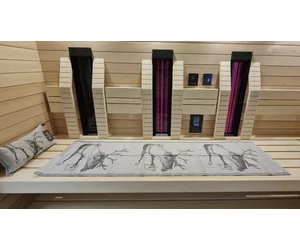 JOKIPIIN prémium szett: szauna párna, szauna fekvőlepedő, szauna ülőlepedő, szürke, jávorszarvas mintával