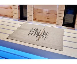 Pikkupuoti Szauna ülőkendő 100% vászonból, bézs, fa mintával