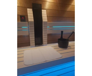 Darázsmintás szaunalepedő fehér vászon, 100x150 cm, 180 g/m²