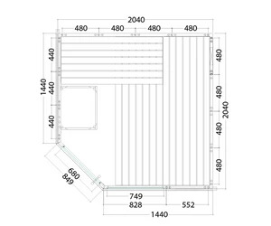 HARVIA Finnszauna Alaska Corner, 206 x 206 cm