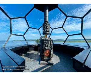 HARVIA tető kivezetésű kéményrendszer fatüzelésű szaunakályhához, fekete