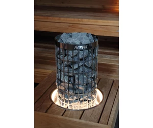 Megvilágított beépítőkeret HARVIA Cilindro kályhához, acél