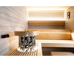 Megvilágított beépítőkeret HARVIA Cilindro kályhához, acél