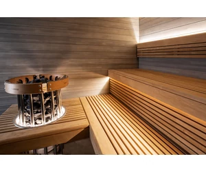 Megvilágított beépítőkeret HARVIA Cilindro kályhához, acél