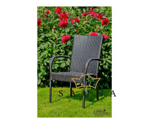 Bello Giardino kerti műrattan étkező szett fekete színben, 8 székkel, SOTTILE