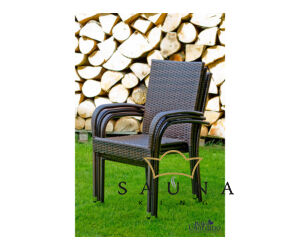Bello Giardino kerti műrattan étkező szett sötétbarna színben, 8 székkel, SOTTILE
