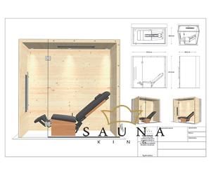 SAUNA KING Relaxkabin 1 fő részére fokozatosan állítható infraággyal