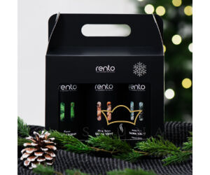RENTO karácsonyi szauna ajándék szett, 3x400ml (karácsonyi fűszerkeverék, erdő és sarkvidéki fenyő)