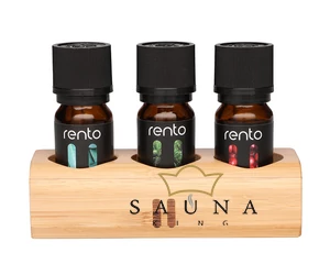 RENTO szauna ajándék szett, 3x10ml szauna illat, bambusz tartóban