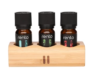 RENTO szauna ajándék szett, 3x10ml szauna illat, bambusz tartóban