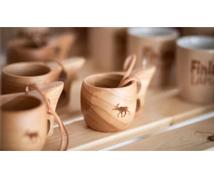 Kaucsukfa pohár rénszarvassal a szaunázás őshazájából, Finnországból 1dl