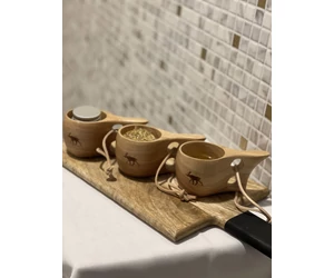 Kaucsukfa pohár rénszarvassal a szaunázás őshazájából, Finnországból 1dl