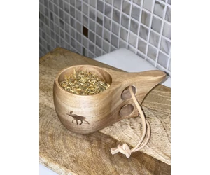 Kaucsukfa pohár rénszarvassal a szaunázás őshazájából, Finnországból 1dl