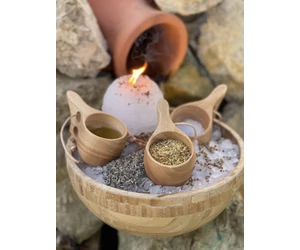 Kaucsukfa pohár rénszarvassal a szaunázás őshazájából, Finnországból 1dl