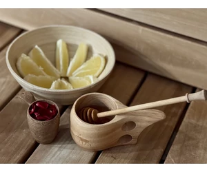 Kaucsukfa pohár rénszarvassal a szaunázás őshazájából, Finnországból 1dl