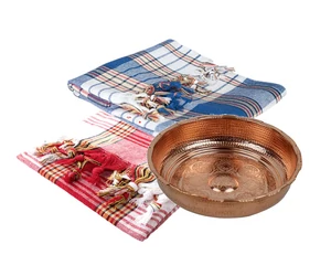 Hamam vagy szauna törölköző Karo, kék és fehér kockás