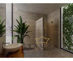 SAUNA KING Zuhanyajtó fixüveggel (SZÉ:120cm MA:200cm) - 4 üvegszín választható