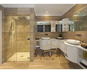 SAUNA KING Zuhanyajtó fixüveggel (SZÉ:120cm MA:200cm) - 4 üvegszín választható