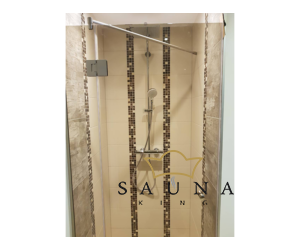 SAUNA KING Zuhanyajtó fixüveggel (SZÉ:100cm MA:200cm) - 4 üvegszín választható