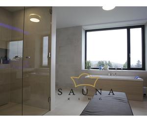 SAUNA KING Zuhanyajtó fixüveggel (SZÉ:120cm MA:200cm) - 4 üvegszín választható