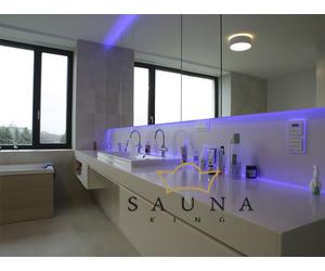 SAUNA KING Zuhanyajtó fixüveggel (SZÉ:120cm MA:200cm) - 4 üvegszín választható