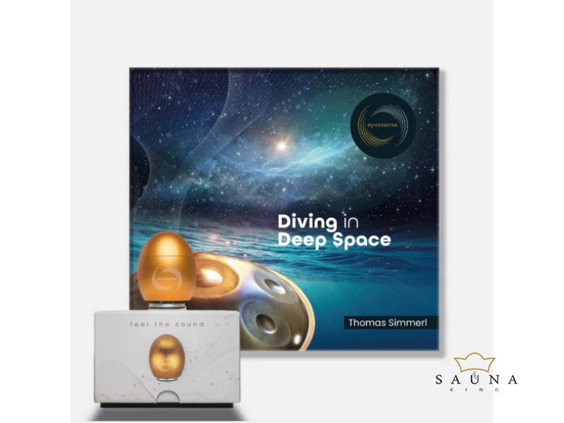 Klangei eyvo vibrációs zenelejátszó, arany, „Diving in deep Space” zenei kreációval