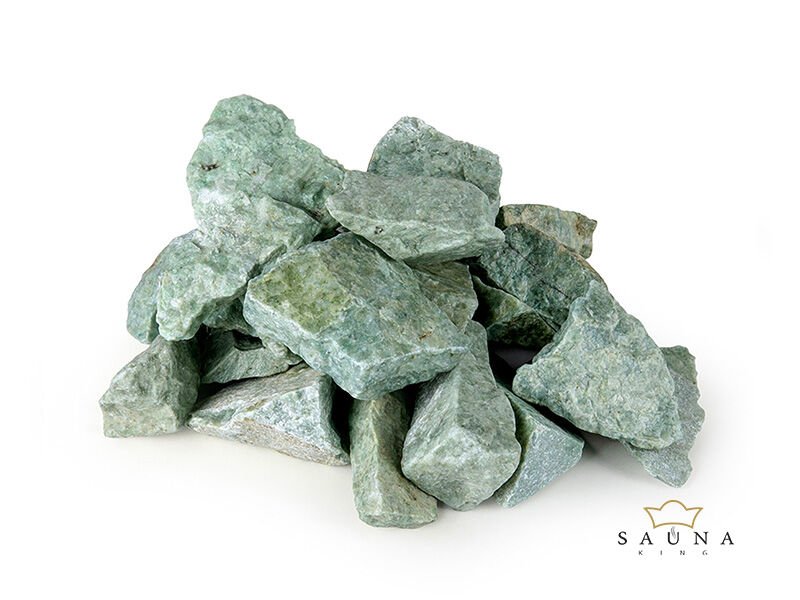 Szaunakő, zöldszínű jade kő, 50-90 mm, 8 kg