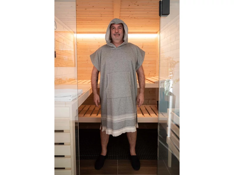 Wellness poncsó, uniszex, antracit szürke